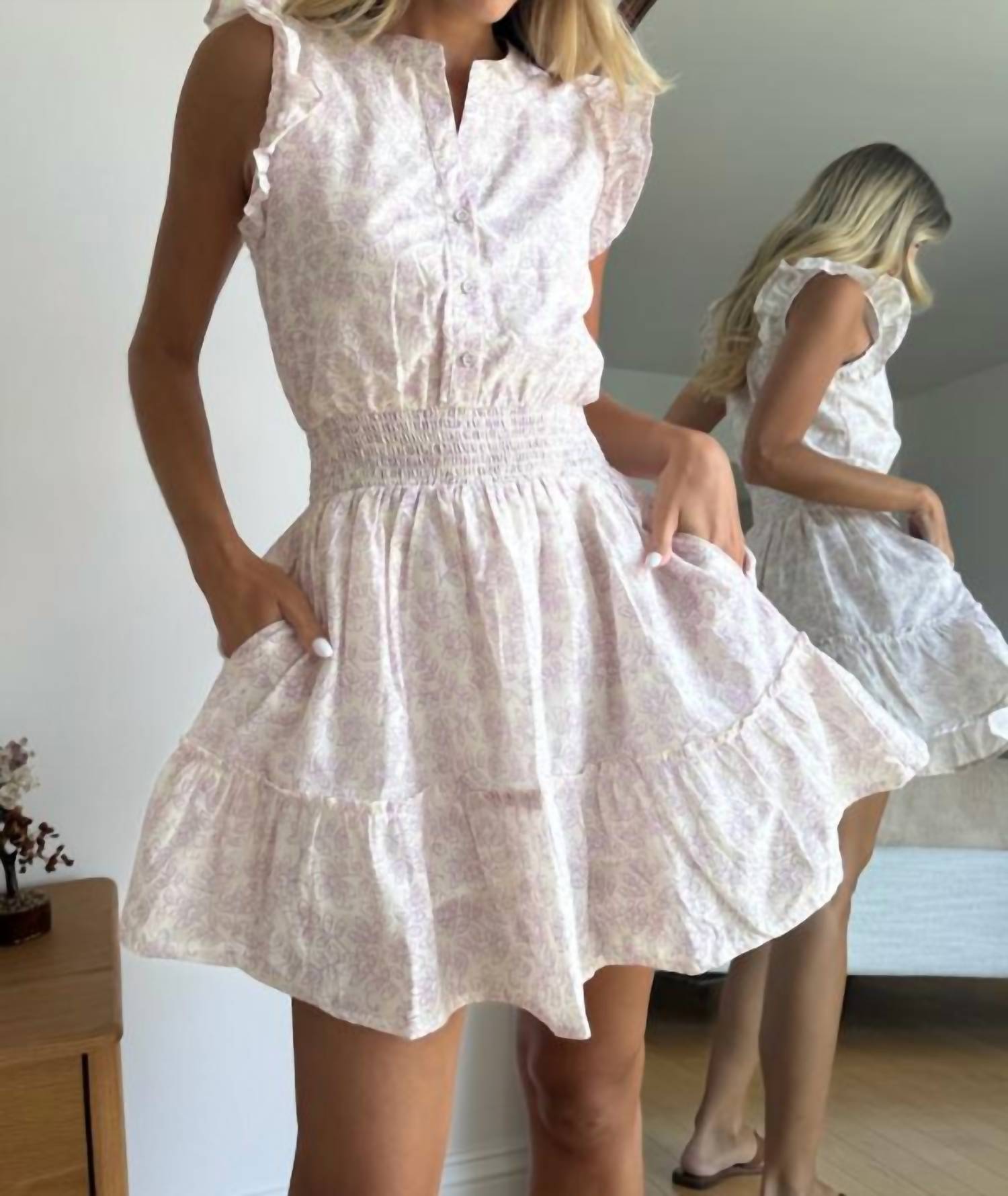 Mint - Flutter Sleeve Mini Dress