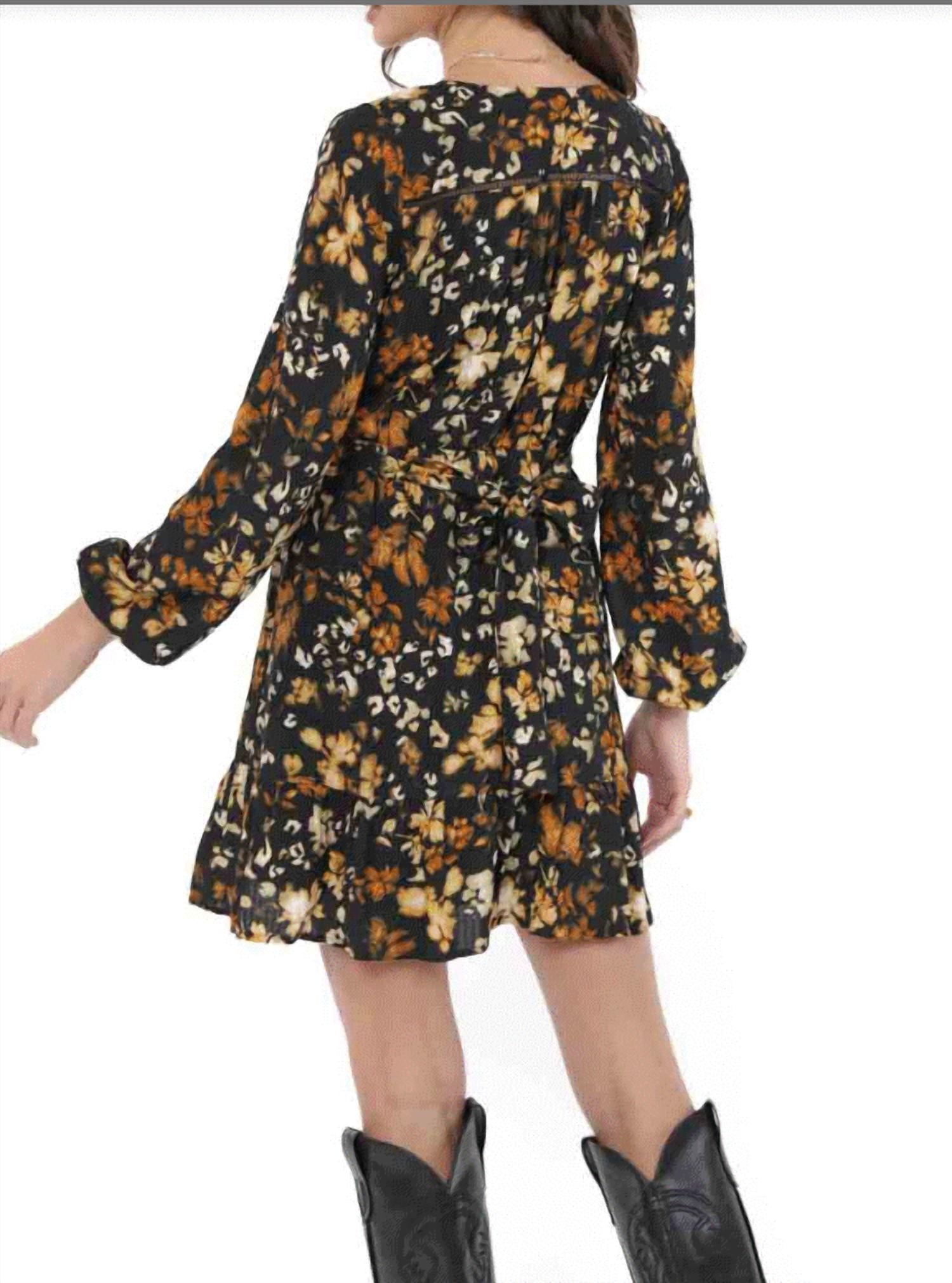 Sadie & Sage - With Ease Deep V Mini Dress
