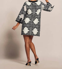 TORI RICHARD Palm Squares Xenobia Dress in black - women's dress - detail view