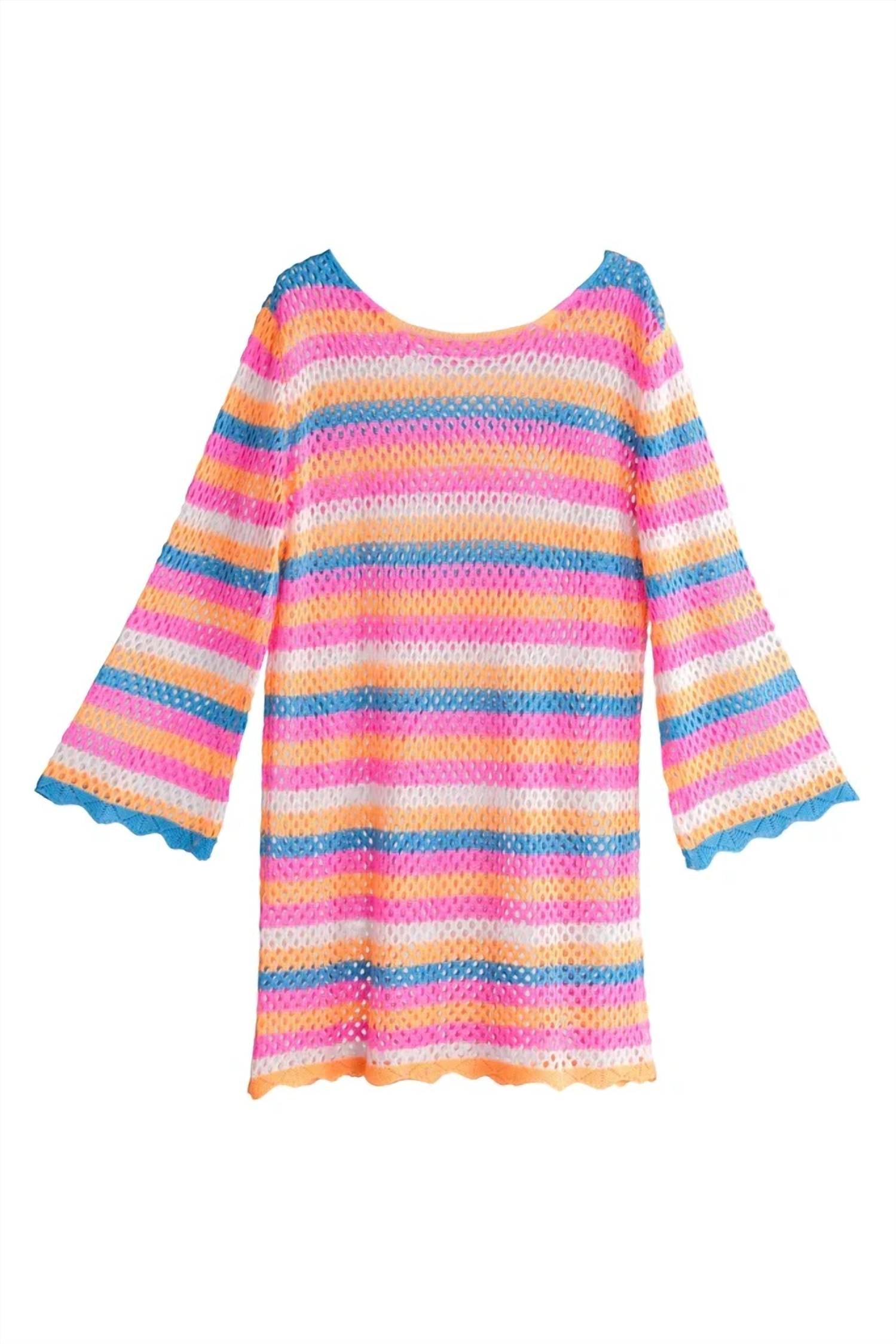 Shiraleah Miami Striped Coverup in multi - women's swimwear - alternate view