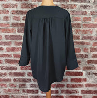 Keren Hart - Women's Long Sleeve V-neck Faux Button Blouse