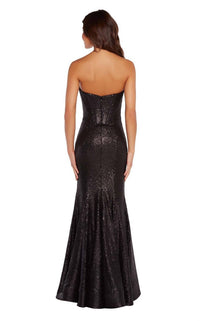 ALYCE PARIS Sequin Strapless Mermaid Gown in black - women's dress - detail view