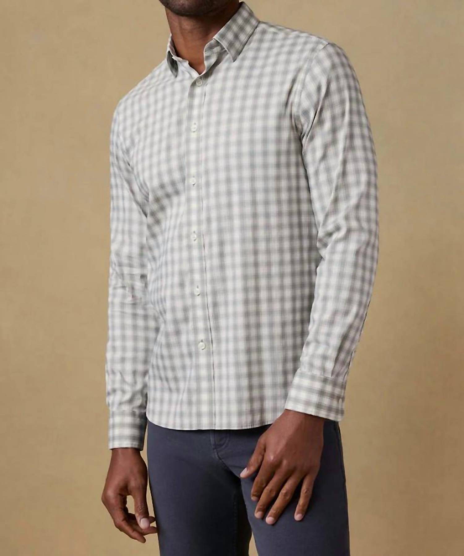 Faherty Movement Shirt in artic sage check - men's shirt