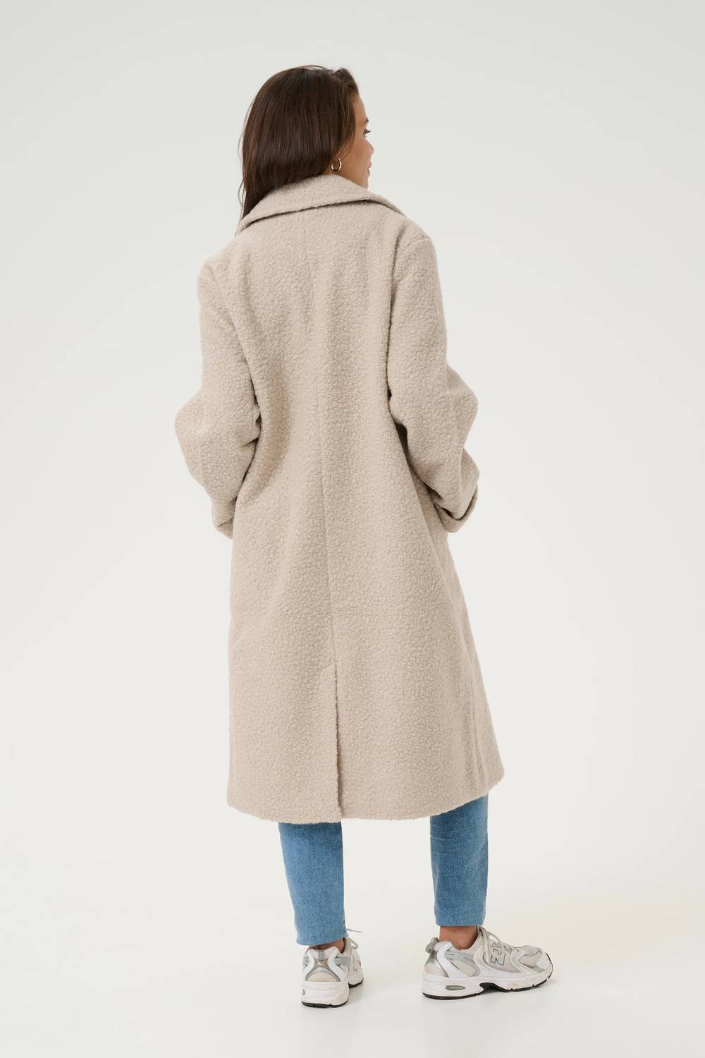 Kaffe - Kaanne Teddy Fabric Notch Lapel Coat