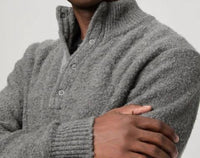 Paige Kotoni Snap Collar Sweater in dark grey - men's sweater - view 4