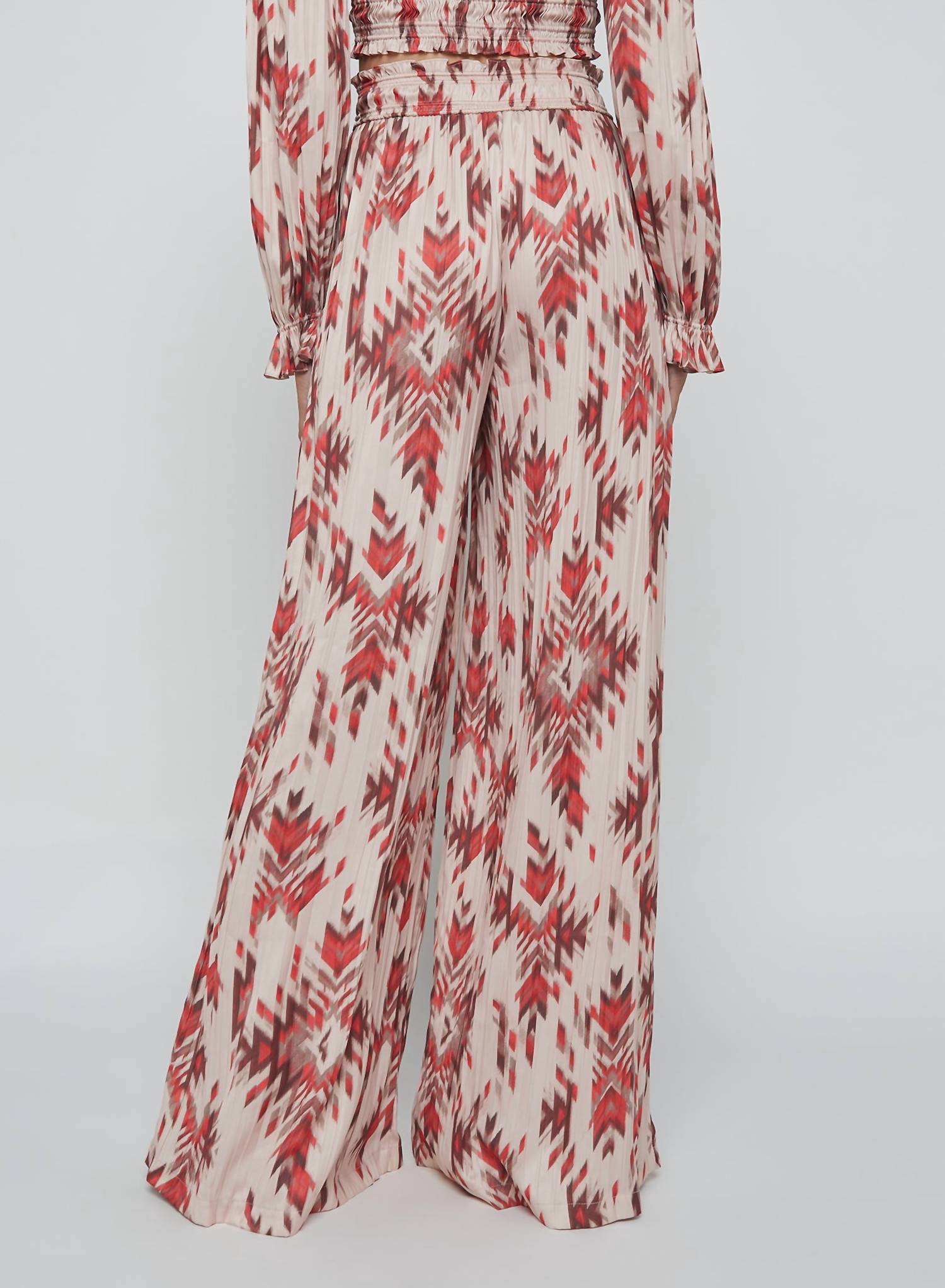L'Agence - Lyra Smocked Waist Wide Leg Pants