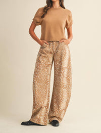 AnnieWear Oh Deer Loose Fit Barrel Jeans in light umber - women's jeans - view 5