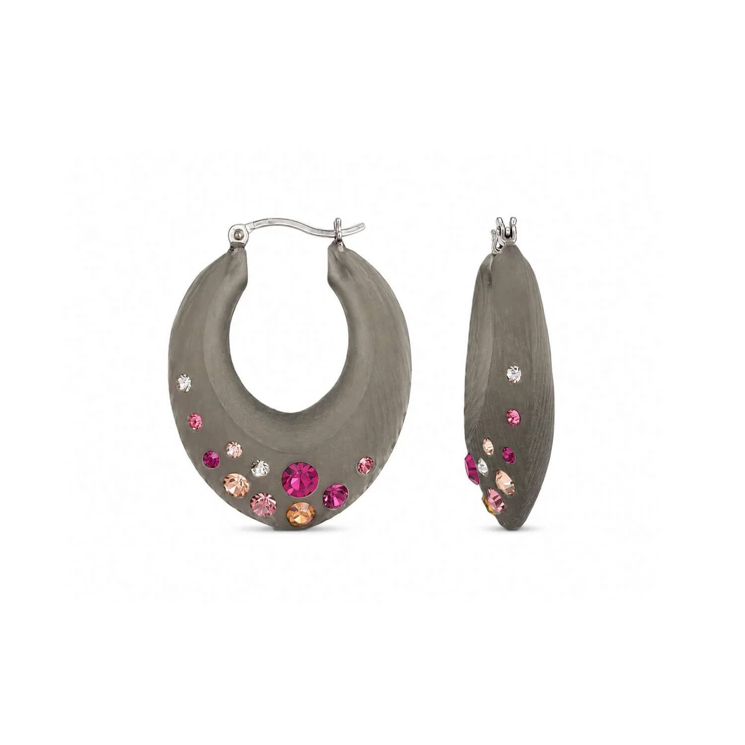 Gold & Honey - Women's Small Marquise Confetti Hoop Earrings