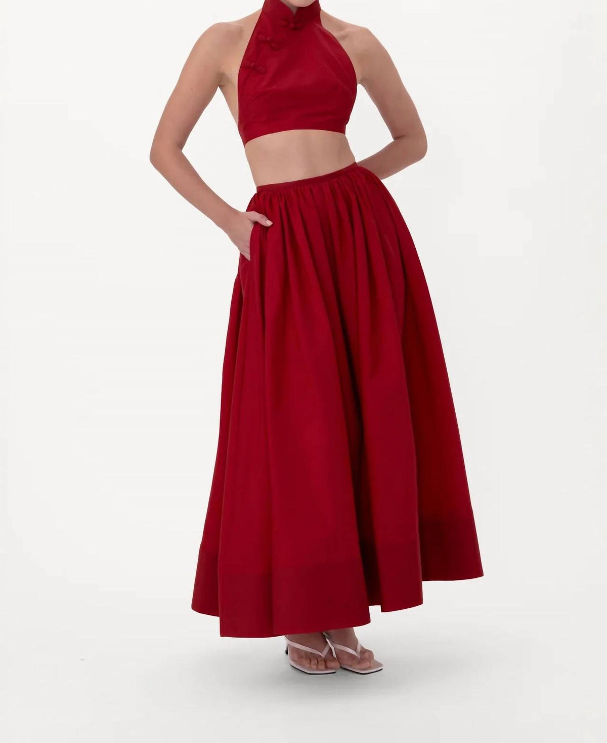 Sau Lee - Hilary Halter Crop Top And Maxi Skirt Set