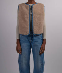 B Sides - Reversible Reworked Vintage Denim And Sherpa Vest