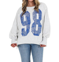 Ee:Some - Faded Varsity Print Pullover Top