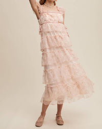 Listicle - Delicate Floral Embroidered Lace Maxi Dress