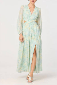 ASTR Klarissa Long Sleeve Dress in seafoam - women's dress