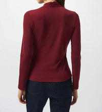 Joseph Ribkoff - Faux Wrap Long Sleeve Fitted Top