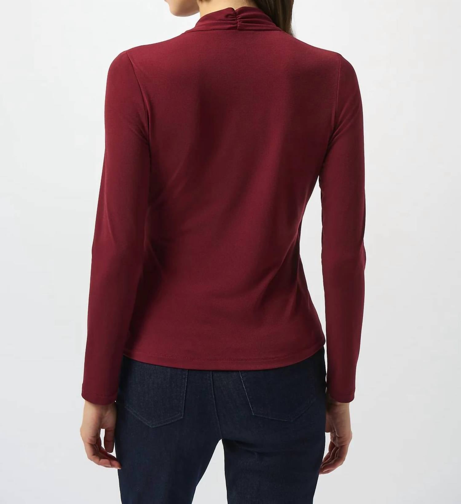Joseph Ribkoff - Faux Wrap Long Sleeve Fitted Top