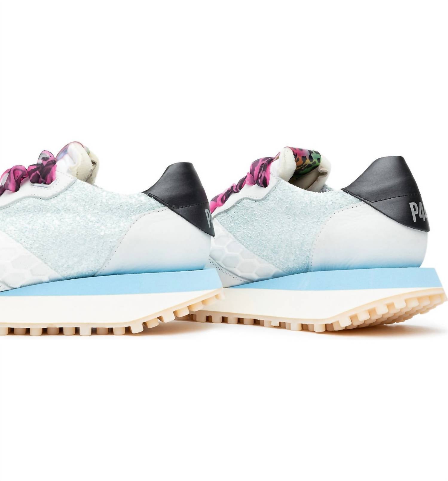 P448 WOMEN'S CANCUN SNEAKER in glitter pearl - women's sneaker - alternate view