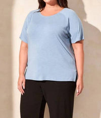 Tribal - Short-sleeve Crewneck Top - Plus