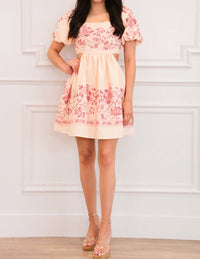 Mable - Cutout Floral Babydoll Dress