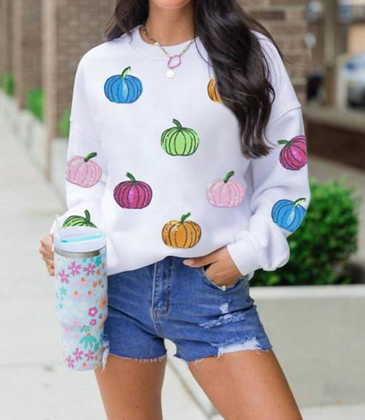 Little Daisy Closet - Colorful Pumpkink Sweatshirt