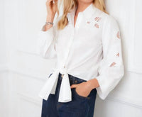 Karen Kane - Embroidered Tie-Front Top