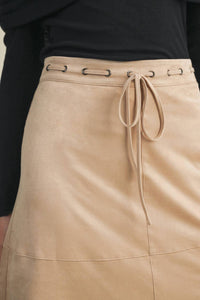 Mustard Seed - Drawstring Suede A Line Skirt