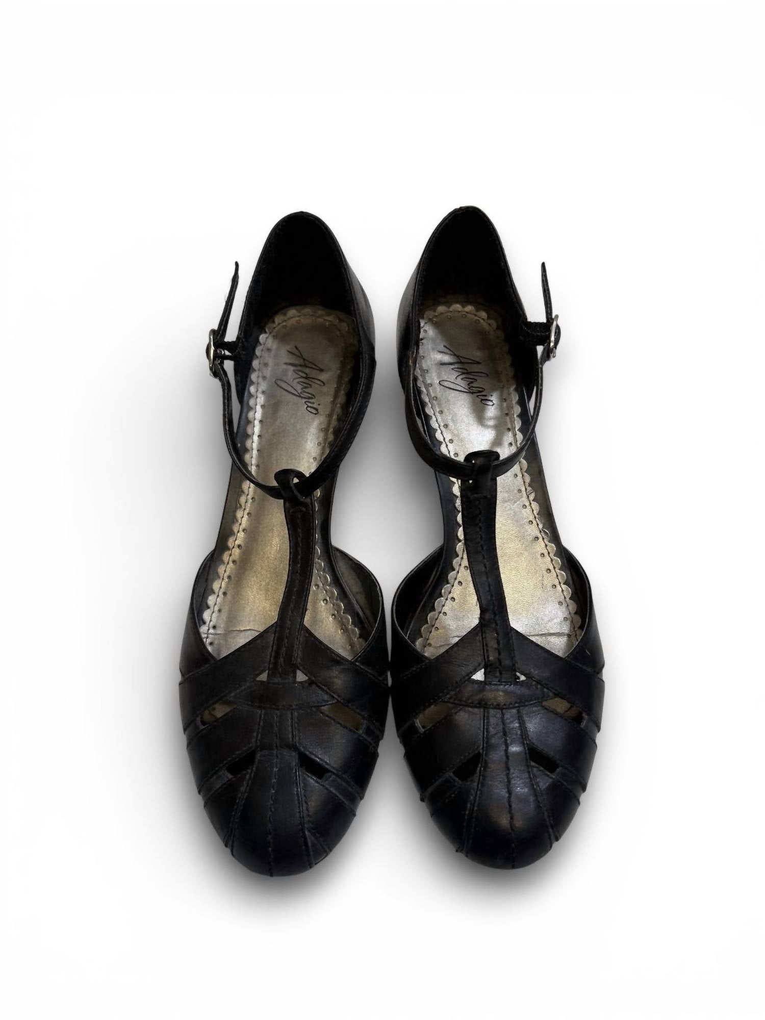 Adagio - Women's Leather T-strap Ballroom Or Swing Dance Shoes