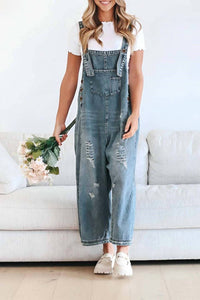 Rosa Clothing - Southern Country Distressed Washed Denim Overall
