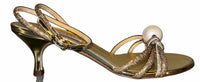 Casadei - Women's Metallic Crystal Sandal With Pearl