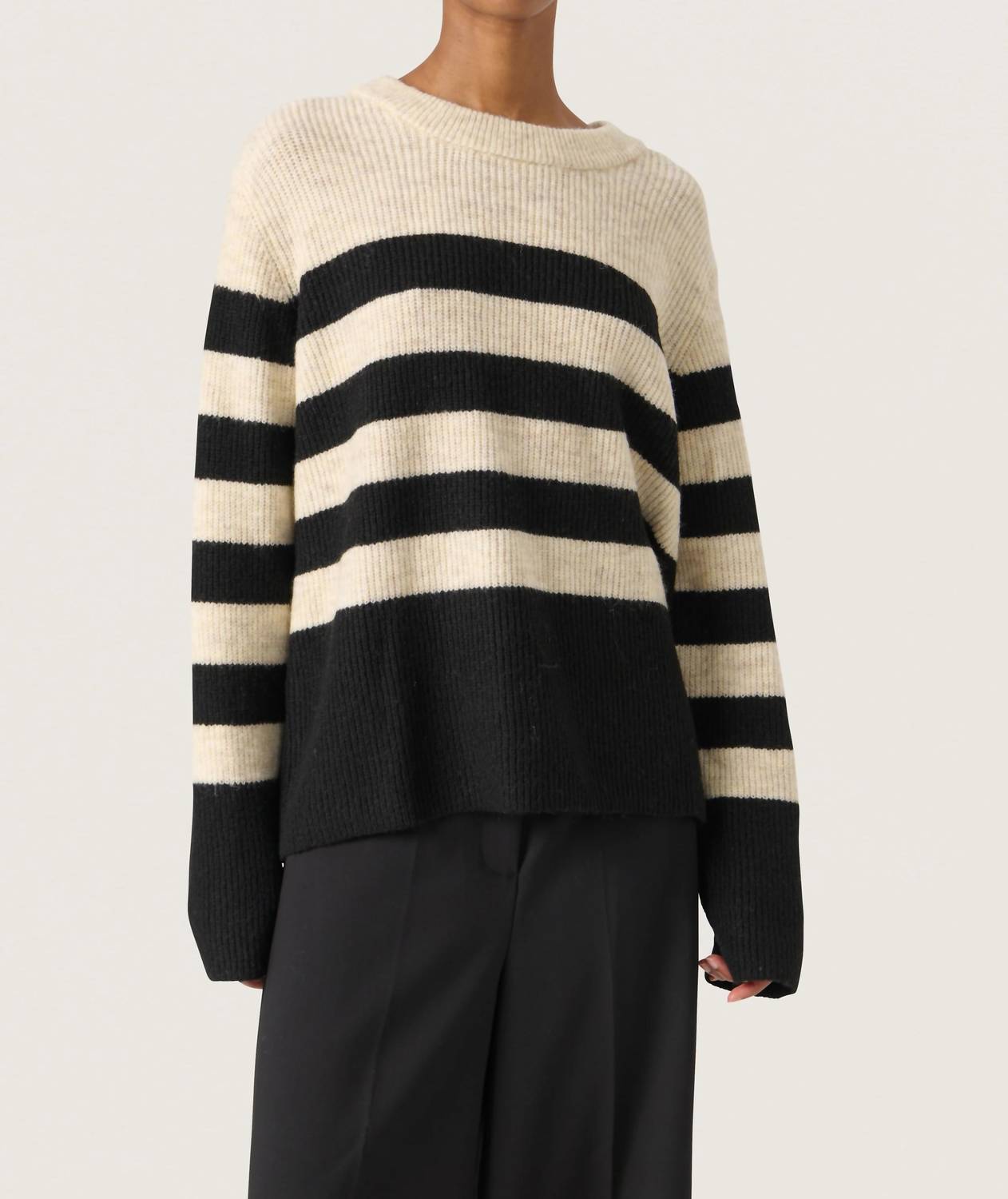 Soaked In Luxury - Selta Knitted Striped Pullover