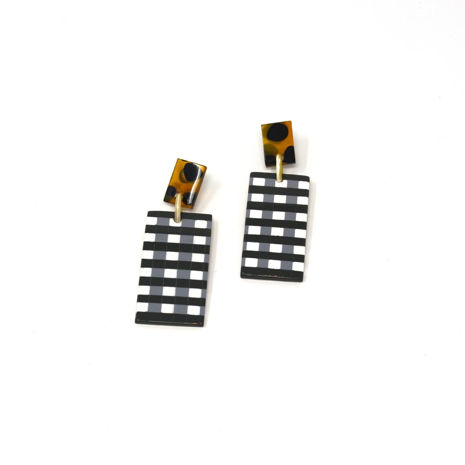 Sunshine Tienda - Women's Gingham Cabana Earrings