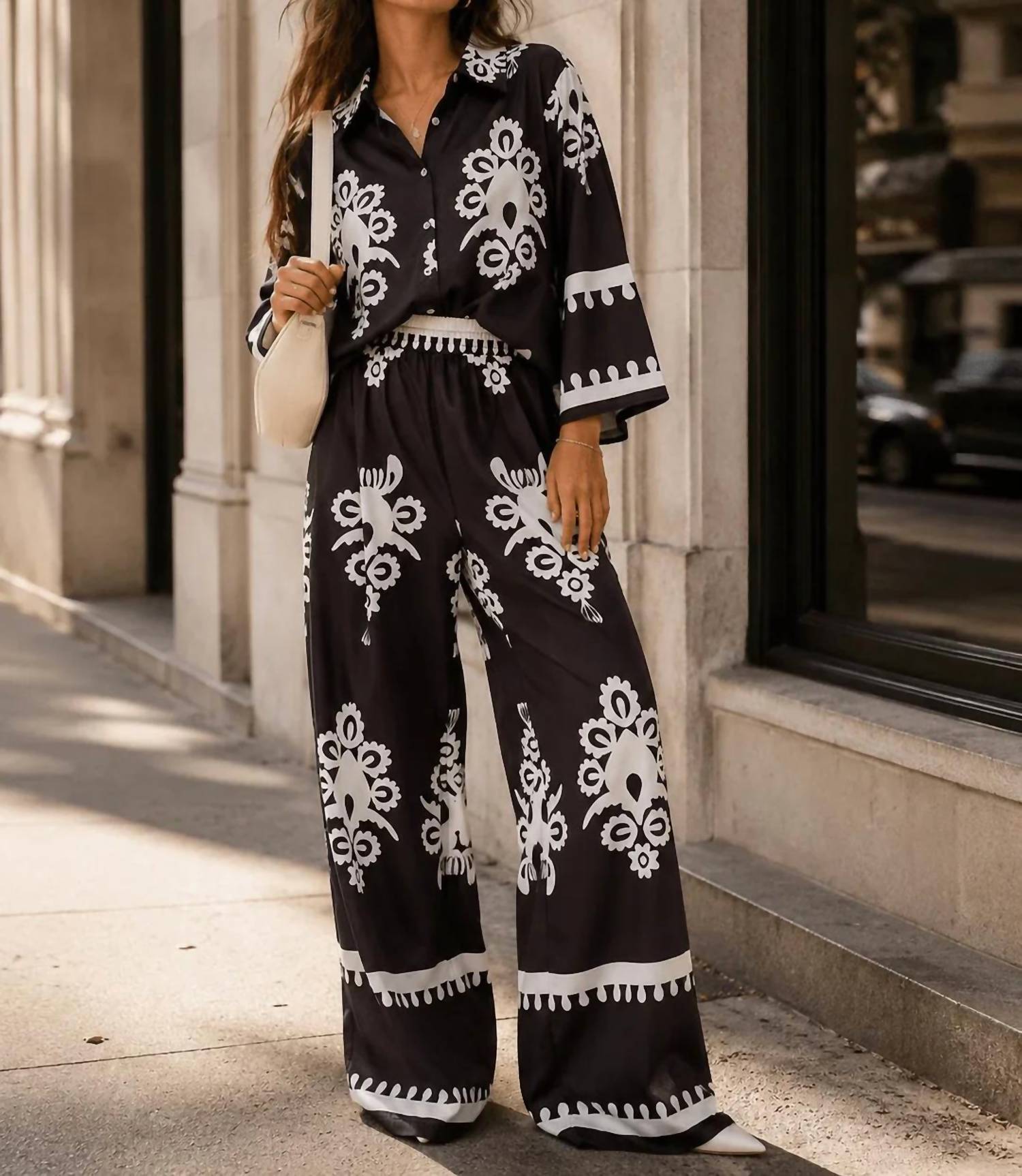 Little Secret Of Mine - Wide Leg Print Pant Set