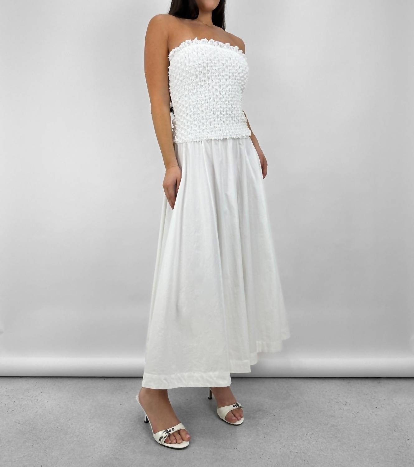 Rare London - Drop Waist Textured Tube Dress