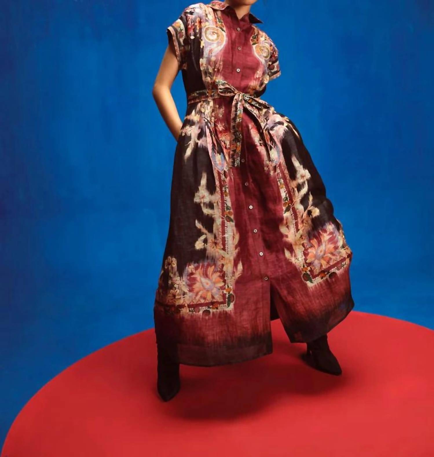 La Fuori - Esther Printed Midi Shirt Dress