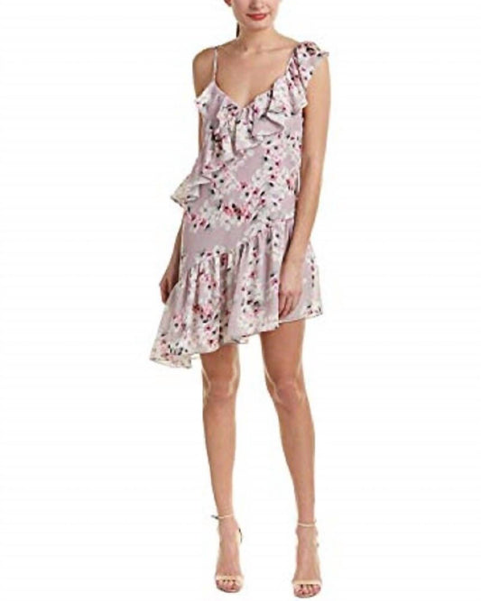 Parker - Ruffle Floral Strappy Asymmetrical Cocktail Dress