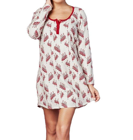 Pajamas French Dancers Stretch L-S Henley Nightshirt