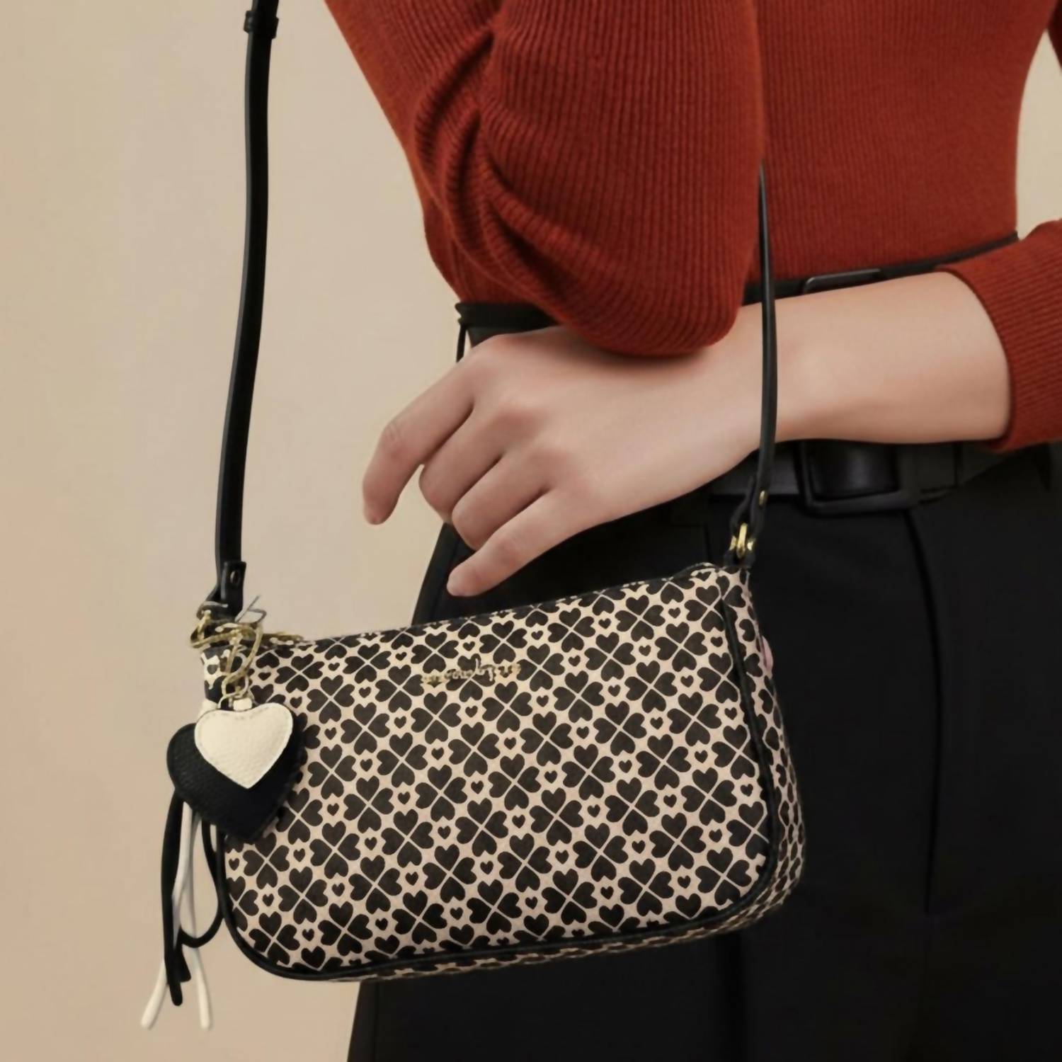Nanette Lepore Women's Elegant Patterned Bag in black and cream - women's bag - alternate view