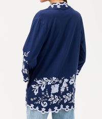 Johnny Was ADDELINE JERSEY KIMONO COAT in navy - women's jacket - view 4