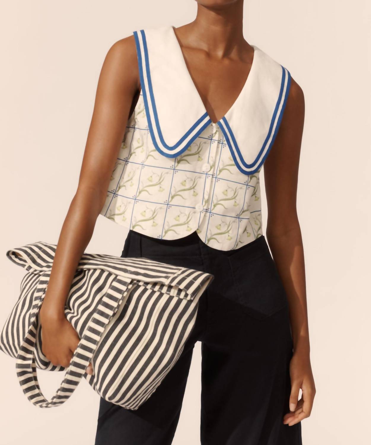 Rachel Antonoff - Georgia Linen Blend Collared Top