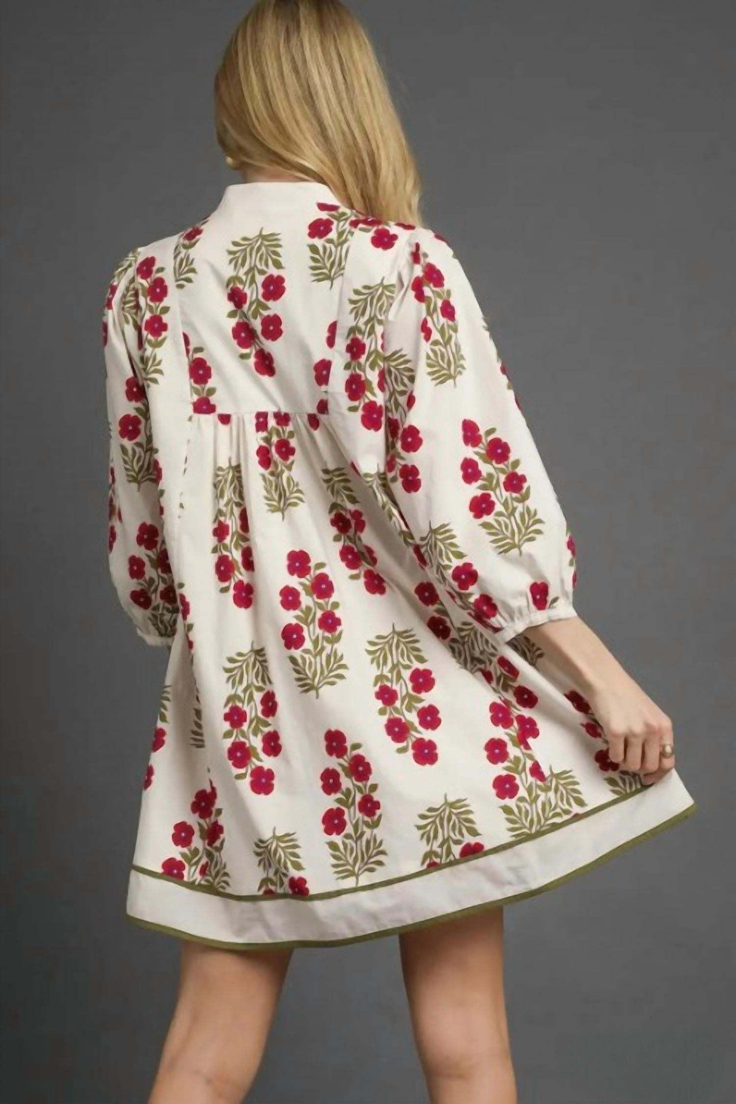 Umgee - Floral Babydoll Dress