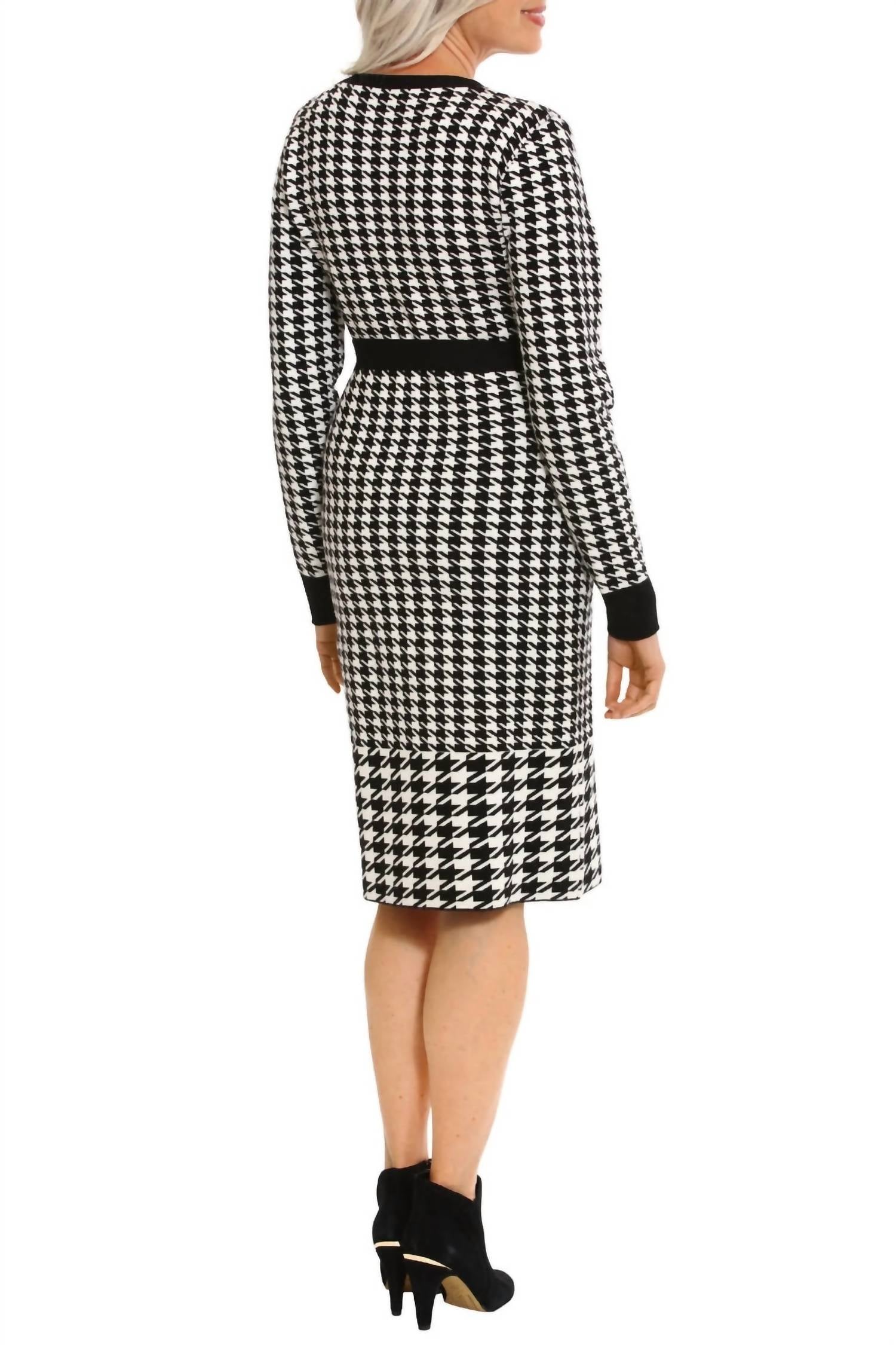 London Times - Long Sleeves Knit Midi Dress