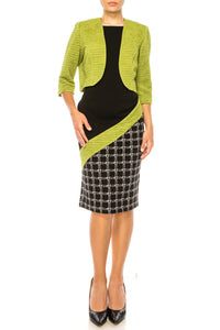 Maya Brooke - Angled Contrast Print Jacket Dress