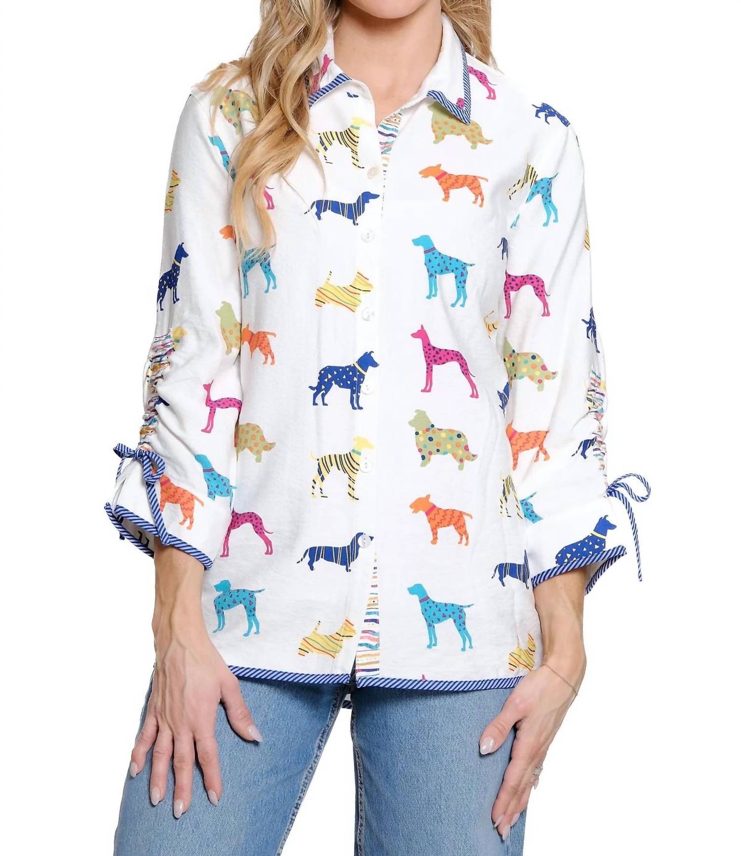 John Mark - Cinch Sleeves Blouse
