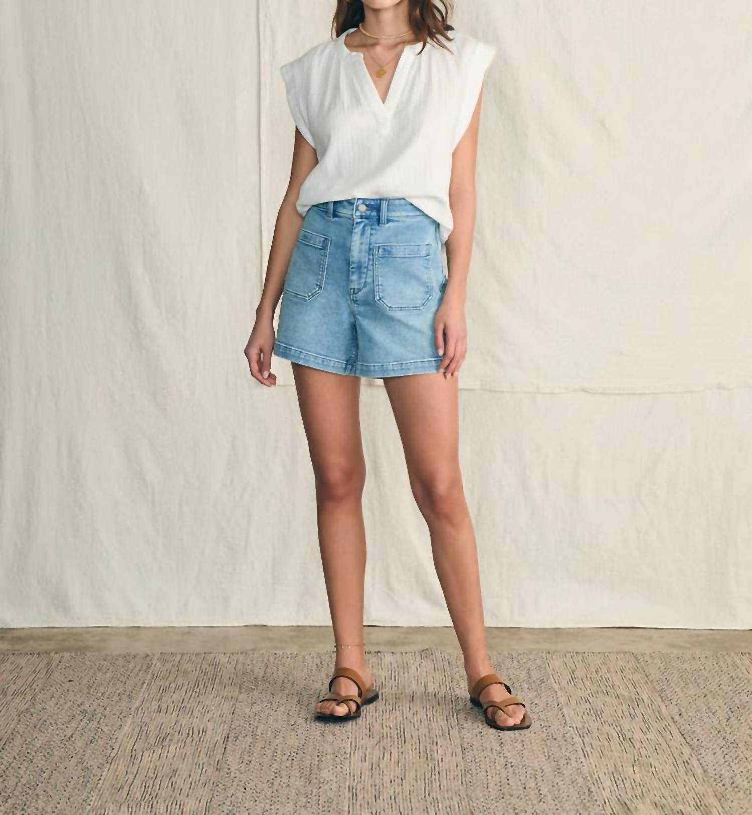 Faherty - Stretch Terry Patch Pocket Short