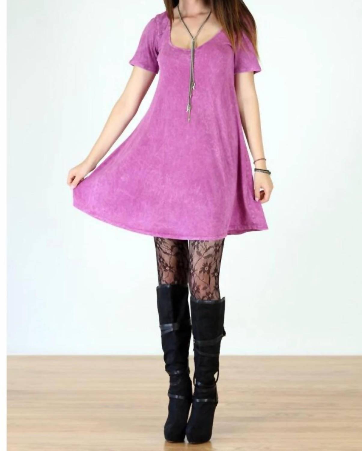 Tough Luv - Vintage Acid Mineral Wash Fit & Flare Dress