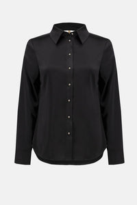 Joseph Ribkoff - Satin Blouse with Cowl Neck and Rhinestone Detail