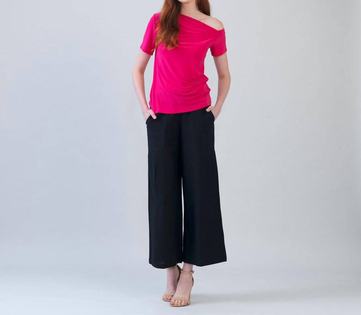 Clara Sunwoo - Angular Drape Neck Off Shoulder Top