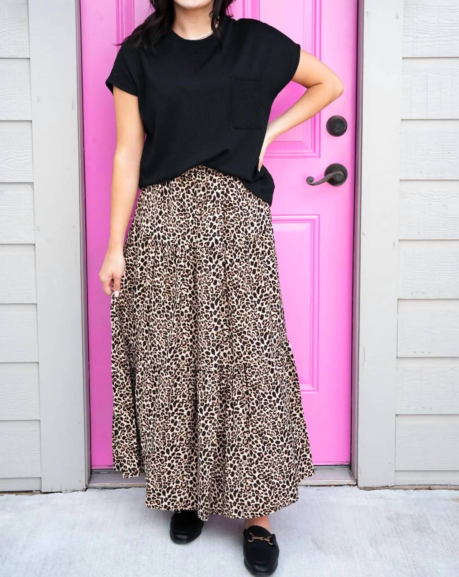 Les Amis - Three Layered Animal Printed Skirt