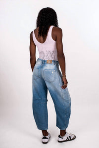 Free People - Women's Good Luck Mid Rise Barrel Jeans