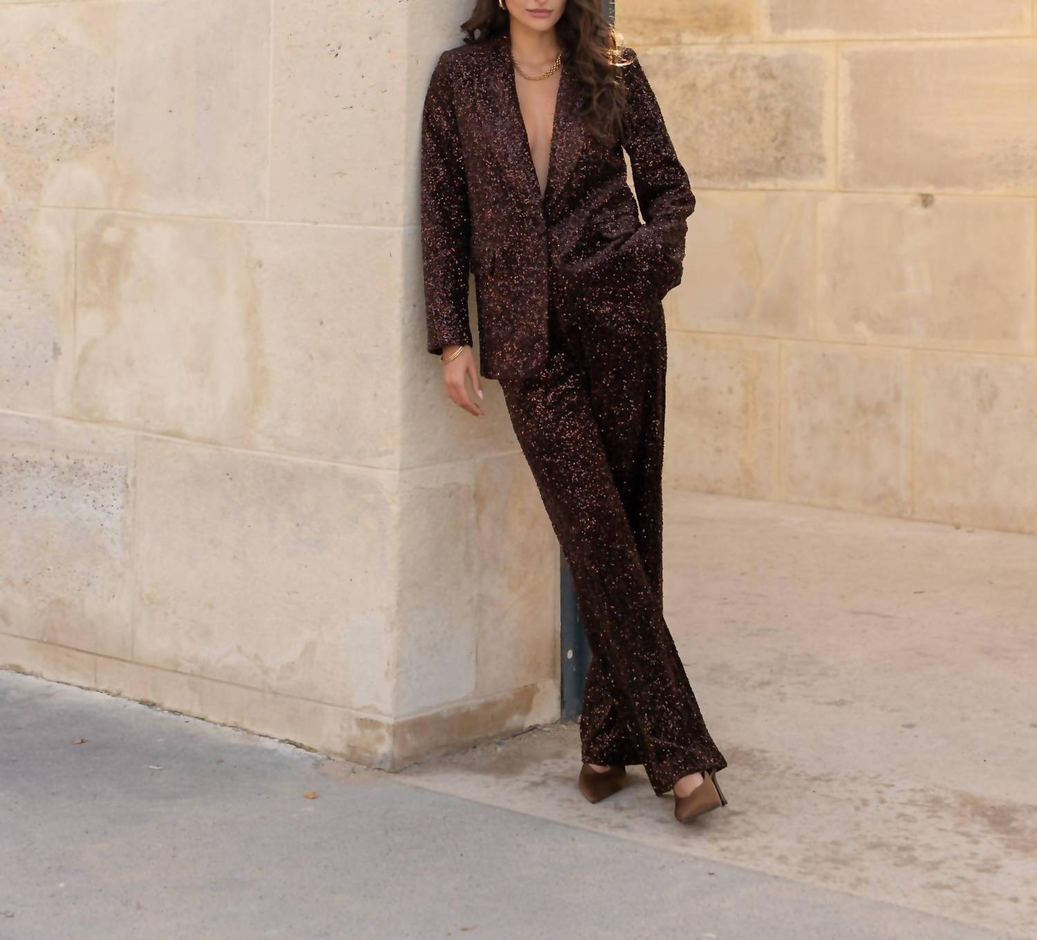 Attentif - Straight Cut Sequin Blazer