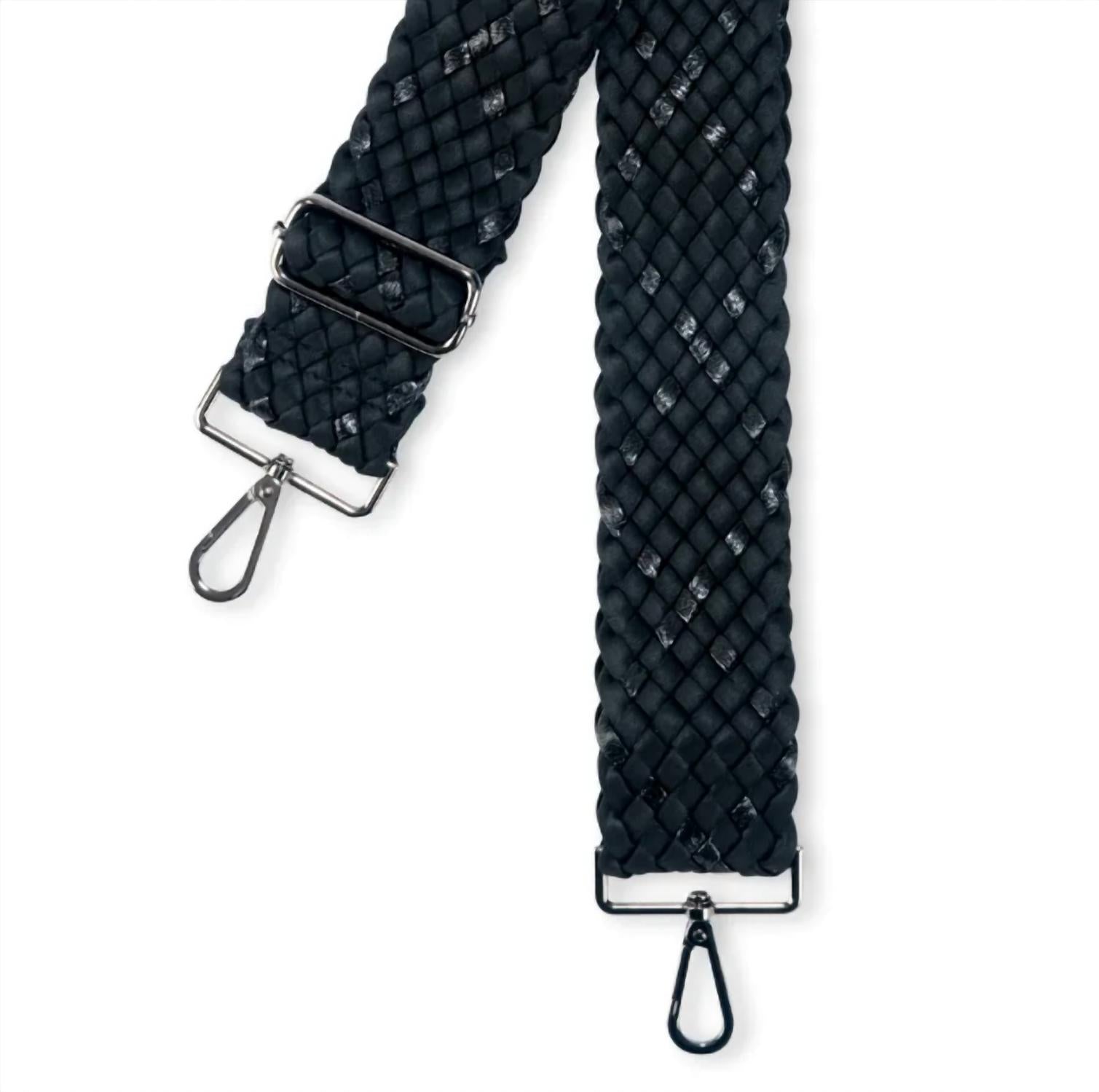HAUTE SHORE Women's Woven Guitar Strap in black - women's item - detail view